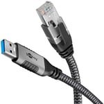 goobay 70692 Câble USB-A vers RJ45 Ethernet CAT 6 pour une connexion Internet filaire stable avec routeur/modem/commutateur réseau/remplace l'adaptateur USB vers RJ45 / 1 Gbit/s / 5 m