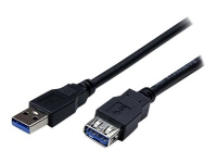 StarTech.com 2 m svart SuperSpeed USB 3.0-förlängningskabel A till A - M/F - USB-förlängningskabel - USB typ A (hona) till USB typ A (hane) - USB 3.0 - 2 m - svart - för P/N: HB30A4AIB, SV211DPUA4K, SV211HDUA4K, USB2001EXT2NA, USB2002EXT2NA, USB2004EXT2NA