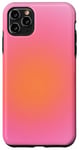 Coque pour iPhone 11 Pro Max Aura rose et orange mignon dégradé damier dégradé
