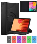 Galaxy-Ambra: 360 Folding Rotating Adjustable Stand Case Cover For New Samsung Galaxy Tab A7 10.4" Inch [2020 Release] Model SM-T500 / T505 / T507 With Auto Wake/Sleep Function (Black)