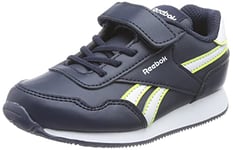 Reebok Unisex Baby Royal Classic Jogger 3 Sneaker, Vector Navy/Footwear White/Solar Acid Yellow, 4 UK Child