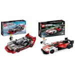 LEGO Speed Champions Audi S1 e-tron quattro Race Car Toy Vehicle, Buildable Model Set & Speed Champions Porsche 963, Model Car Building Kit, Racing Vehicle Toy for Kids, 2023 Collectible Set