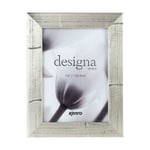 Kenro Champagne Silver Wood-Effect Photo Frame 7x5” / 13x18cm Designa Series – DA1318