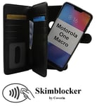 Skimblocker XL Magnet Fodral Motorola One Macro (Svart)