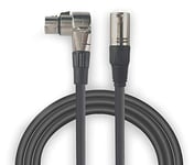 Audibax - Silver XLR Cable, XLR Male Female Cable, Professional Microphone Cable, XLR Angled Cable, Length: 5 m, Black, Suitable for: Neewer nw 800, Behringer um2, Behringer c1, Go xlr