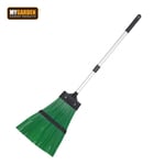 Garden Broom Telescopic Rake Extendable Handle Hard Bristle Sweeping Brush