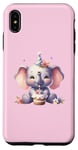 Coque pour iPhone XS Max Rose Célébrez votre jour spécial avec un éléphant mignon anniversaire