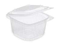 GUILLIN - ONDIPACK SACHET DE 50 Boîtes 375cc Micro-Ondables à Couvercle Charnière, 12,3 x 11,4 x 7,1 cm, Translucide