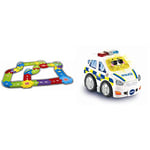 VTech 148103 Toot-Toot Drivers Deluxe Car Track Set Baby Toy & Toot-Toot Drivers Police Car | Interactive Toddlers Toy for Pretend Play with Lights and Sounds