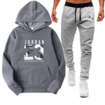 ZGRW Ensemble de survêtement pour homme Jordan 23# - Uniforme de basket-ball - Pantalon de jogging à capuche - Pour homme et femme - Gris - XL
