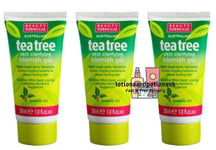 3 X Beauty Formulas TEA TREE WITCH HAZEL Skin Clarifying Blemish Gel 30ML 