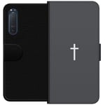Sony Xperia 5 II Svart Plånboksfodral Kors