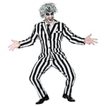 W WIDMANN MILANO Party Fashion - Costume de fantôme louche, veste, pantalon, cravate, costume rayé, fantôme