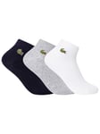 LacosteSport 3 Pack Short Socks - White/Light Grey/Navy