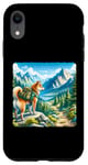 Coque pour iPhone XR Shiba Inu Hikes Mountainous Trail Sac à dos randonnée