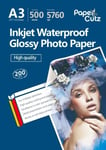 A3 Paper Inkjet Photo 200GSM High Quality Single Sided Gloss Printer, 500 Sheets