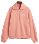 GANT Women's Arch Half Zip Sweat Sweater, Peachy Pink, XL
