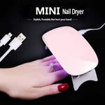 Portable 6W Nail Dryer Machine UV LED Lamp Mini Nail Lamp Micro USB Cable Home Use Drying Lamp for Gel Varnish Foldable Mini,Pink