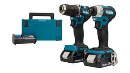 Makita Verktøysett DLX2423AJ (DDF487 + DTD157); 18 V; 2x2,0 Ah batt.