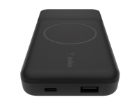 Belkin BoostCharge - Trådløs nødlader - 10000 mAh - 18 watt - Fast Charge - 2 utgangskontakter (USB, magnetisk, 24 pin USB-C) - på kabel: USB-C - svart - for Apple iPhone 12, 12 mini, 12 Pro, 12 Pro Max