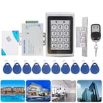 RFID Door Access Control System Kit, 125KHz EM-ID Card Password Keypad Door Access Control Machine Door Lock Doorbell Home Security System with Remote Control, Doorbell, Door Open Button, Keyfobs
