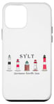 Coque pour iPhone 12 mini Phares Île de Sylt, mer du Nord allemande, dessin à la main