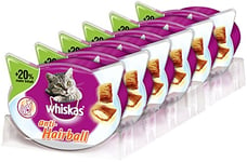 whiskas Cat Food Snacks Gingerbread Bag Anti Hair Ball 6Â Pack (6Â x 72Â g)