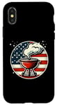 Coque pour iPhone X/XS Barbecue vintage patriotique avec drapeau américain