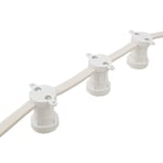 Ljusslinga Flatkabel E27 Vit med fäste (c/c 50 cm 25 m)