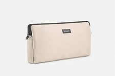 b-Kover Handmade Vegan Leather Laptop Sleeve Carry Case 14 Inch with Shoulder Strap, Computer Sleeve Compatible with Apple MacBook Pro 14 2021, Beige
