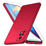 YIIWAY Xiaomi Mi 10T 5G / Mi 10T Pro 5G Case + Tempered Glass Screen Protector, Red Ultra Slim Protective Case Hard Cover Shell for Mi 10T 5G / Mi 10T Pro 5G YW41930