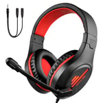 Gaming Headset for PS4, PC Headset with Noise Cancelling Mic, Xbox One Gaming Headset with Omnidirectional Microphone Vibration LED Light Stereo Sound Headphones for PS4 PS5 Laptop Mac