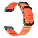 Garmin Fenix 7 etc. 22mm Nylon Urbånd - Orange