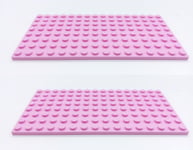 LEGO 8x16 BRIGHT PINK x 2  Base Plate  8x16 STUDS (PINS)  Brand New