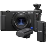 Sony vlog camera ZV-1 + grip and microphone