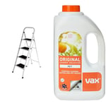 Home Vida 4 Step Ladder, Heavy Duty Steel, Folding, Portable with Anti-Slip Mat & Vax Original 1.5L Carpet Cleaner Solution | Suitable for Everyday Cleaning | Neutralises Pet Odours -1-9-142054