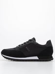 BOSS Parkour Mix Fabric Runner Trainers - Black, Black, Size 7, Men