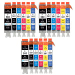 18 Printer Ink Cartridges (Set) to replace Canon PGI-580 & CLI-581 XL Compatible