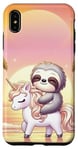 Coque pour iPhone XS Max Kawaii Sloth on Unicorn Escapade