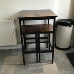 Breakfast Bar Table And Stools Kitchen Dining Room 2 Seater Small Furniture Set