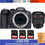 Canon EOS R7 + RF 85mm F1.2 L USM + 3 SanDisk 64GB Extreme PRO UHS-II SDXC 300 MB/s + Guide PDF ""20 techniques pour r?ussir vos photos
