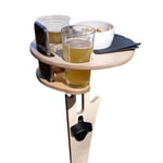 heresell Foldable Outdoor Wine Table - Portable Picnic Table Wine Holder, Plug-in Picnic Wine Glass Holder, Wooden Wine Bottle Holder For Beach Or Grass Camping Travel, Outdoor Activities
