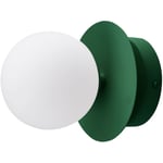 Globen Lighting Art Deco Vegg-/Taklampe, Grønn / Hvit Glass