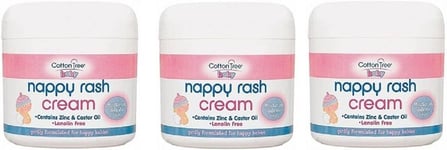 Scotvision 3 x Nauge Nappy Rash cream Zinc & Castor oil 200ml Lanolin Free ( Fo