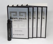 5x Givenchy GENTLEMAN SOCIETY Eau de Parfum Spray (5x Pack 1ml Sample Size) EDP