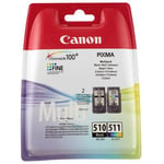2 Cartouche d'encre pour Imprimante Canon Pixma iP2700 - Multi-Color
