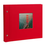 Goldbuch Album Photo Tendance, Bella Vista, 30 X 25 Cm, 40 Noires Pages avec Intercalaires En Verre, Extensibles, Rouge, 26984