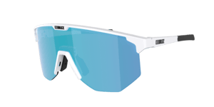 Bliz Hero Small sykkelbriller matthvit med blå linse