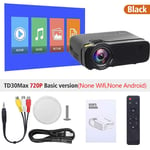 UNIVIEW Max Projector, 2800 Lumens Video 3D HD 1280 * 720 Optional for Android 6.0 WiFi Bluetooth HD Mini LED Projector (Color : TD30Max 720P Basic)