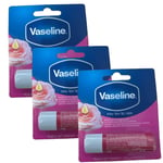 3 x Vaseline Stick Red Rosy Lips Lip Therapy Balm 3 x 4.8g Lip Care
